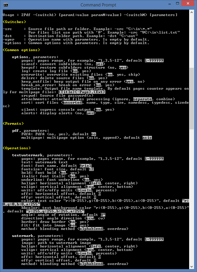 convert text file to pdf file by using command line