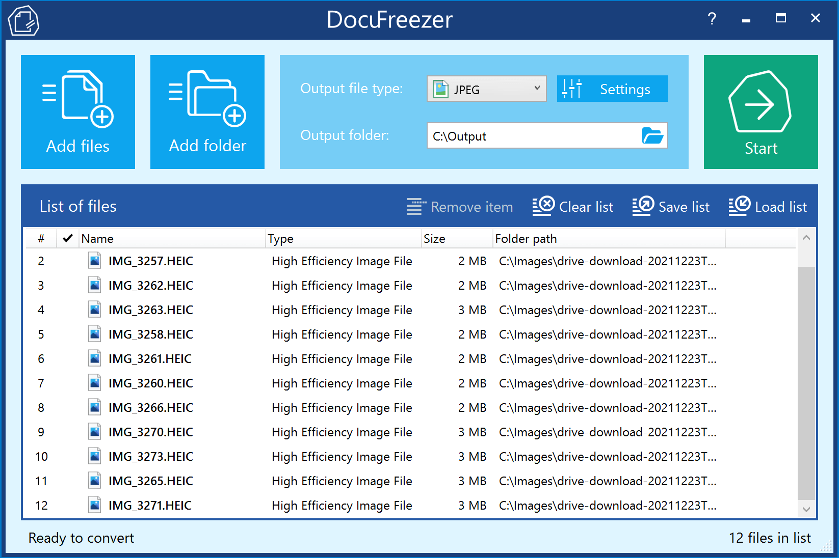 Convert multiple HEIC files